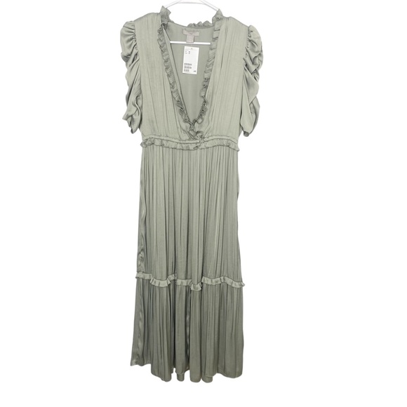 H&M Dresses & Skirts - H&M maxi dress satin sage green size XS NWT